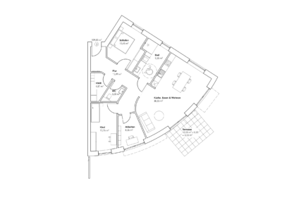 Grundriss von Wohnung 3